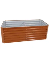 71-Inch Rectangular Raised Garden Bed - Galvalume Steel Vegetable Flower Bed Planter Kit - Brown