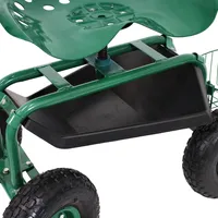 Sunnydaze Decor Steel Rolling Garden Cart with Swivel Steering/Planter