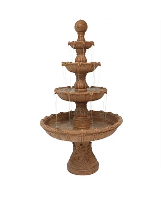 Sunnydaze Decor 80-Inch H Outdoor Water Fountain with Ball Top - Large Tiered Water Feature for the Patio or Backyard