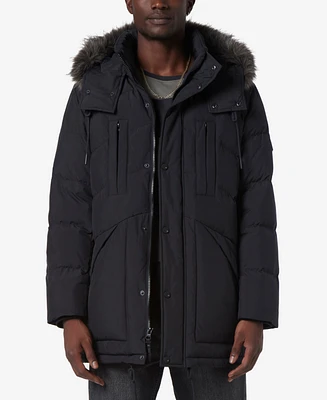 Marc New York Men's Tremont Down Parka with Faux Fur Trimmed Removable Hood