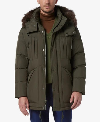 Marc New York Men's Tremont Down Parka with Faux Fur Trimmed Removable Hood