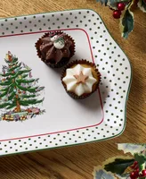 Christmas Tree Polka Dot Dessert Tray