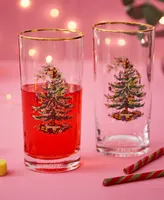 Spode Christmas Tree Glassware Highball Glass, Set of 4