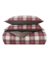 Eddie Bauer Navigation Plaid Red Reversible Comforter Set, King