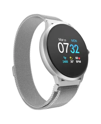 Sport 3 Unisex Touchscreen Smartwatch: Silver Case with Silver Mesh Strap 45mm