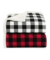 Closeout! Eddie Bauer Cabin Plaid Cotton Yarn Dyed Flannel Throw Pillow and Blanket Set