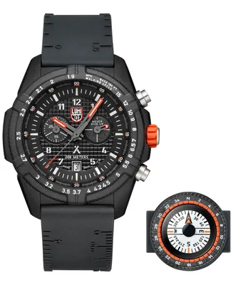 Luminox Men's Swiss Chronograph Bear Grylls Survival Land Series Black Rubber Strap Watch 45mm