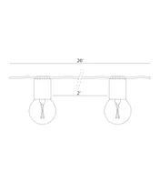 Brightech Glow Globe 28 ft Weatherproof Led Outdoor Plug-In String Lights with Brass Hardware