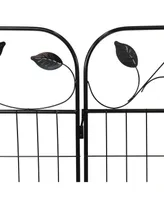 Sunnydaze Decor 4-Piece Romantic Vine Steel Garden Border Fencing - 10 ft - Black