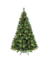 Puleo Pre-Lit Adirondack Artificial Christmas Tree with 300 Color Select Led Lights, 7.5'