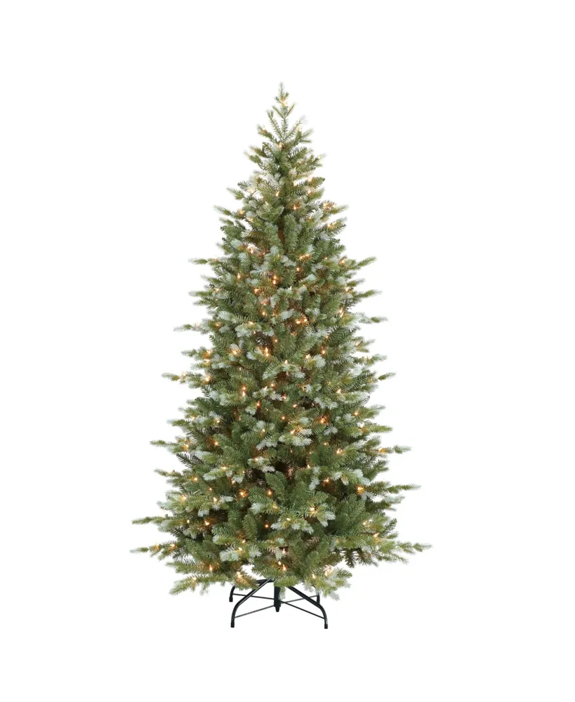 Puleo Pre-Lit Slim Colorado Spruce Artificial Christmas Tree, 6.5'