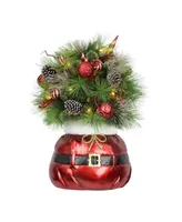 Puleo 2.5FT Pre-Lit Decorated Artificial Christmas Bush