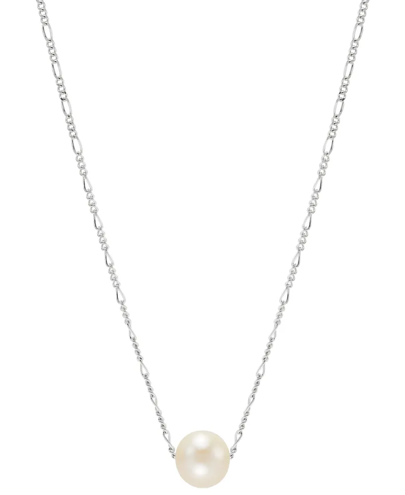 Cultured Freshwater Pearl (8mm) Solitaire 18" Pendant Necklace in 14k Gold-Plated Sterling Silver