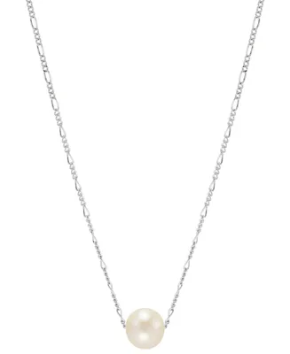 Cultured Freshwater Pearl (8mm) Solitaire 18" Pendant Necklace in 14k Gold-Plated Sterling Silver