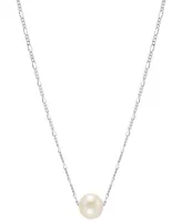 Cultured Freshwater Pearl (8mm) Solitaire 18" Pendant Necklace in 14k Gold-Plated Sterling Silver