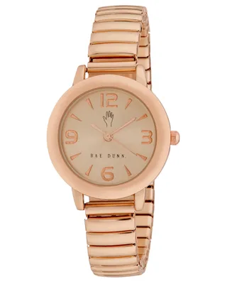 Rae Dunn Women's Quartz Rose Gold-Tone Alloy Bracelet Watch 30mm