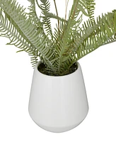 Contemporary Fern Artificial Plant, 13.5"