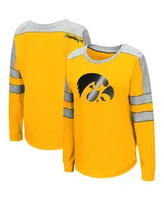 Women's Colosseum Gold Iowa Hawkeyes Trey Dolman Long Sleeve T-shirt