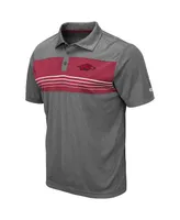 Men's Colosseum Heathered Charcoal Arkansas Razorbacks Smithers Polo Shirt
