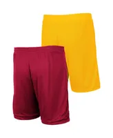 Men's Colosseum Gold, Cardinal Iowa State Cyclones Wiggum Reversible Shorts