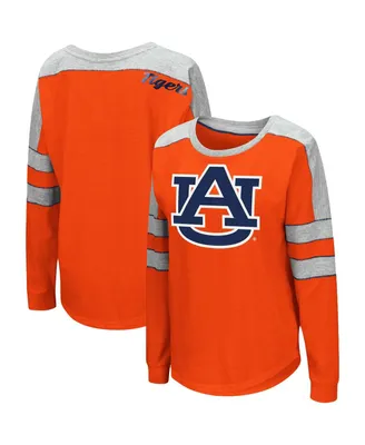 Women's Colosseum Orange Auburn Tigers Trey Dolman Long Sleeve T-shirt