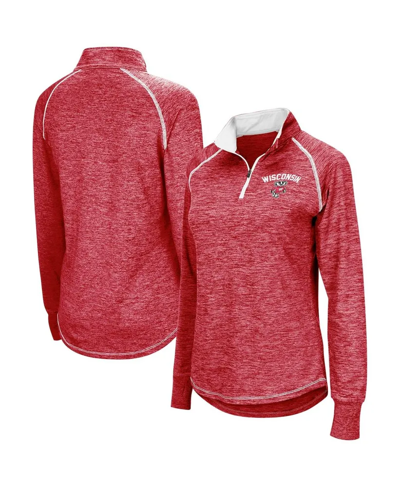 Women's Colosseum Red Wisconsin Badgers Bikram Quarter-zip Pullover Jacket