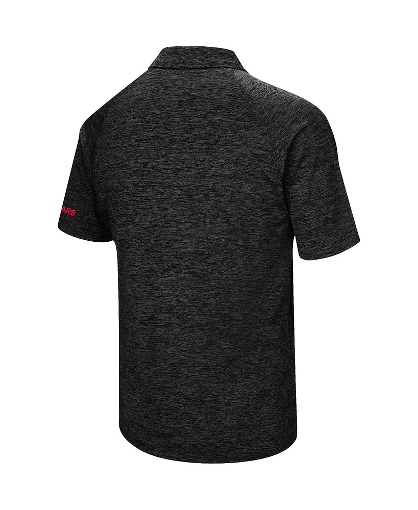 Men's Colosseum Black Houston Cougars Down Swing Polo Shirt