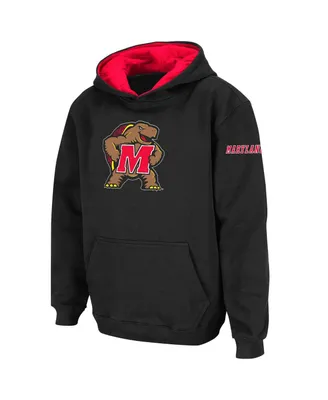Youth Boys Stadium Athletic Black Maryland Terrapins Big Logo Pullover Hoodie