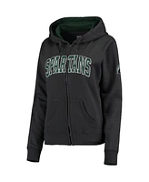 Women's Charcoal Michigan State Spartans Arched Name Full-zip Hoodie