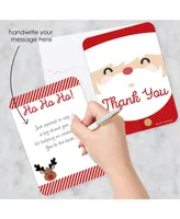 Big Dot of Happiness Jolly Santa Claus - Christmas Party Shaped Thank You Cards with Envelopes 12 Ct