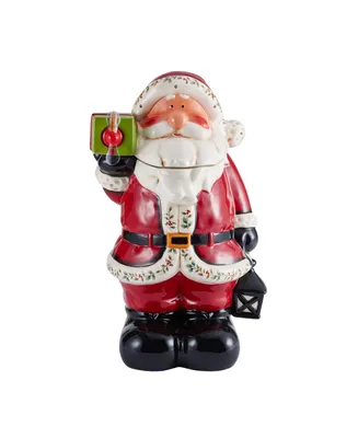 Winterberry Pfaltzgraff Santa with Led Cookie Jar