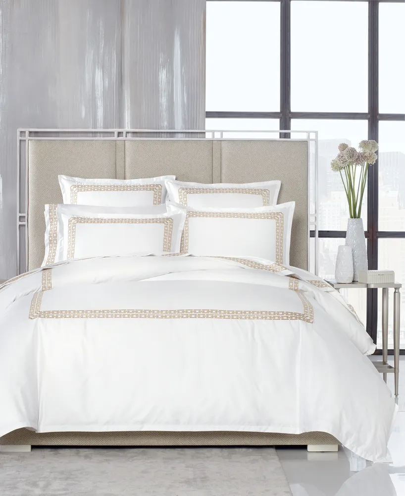 Hotel Collection Chain Links Embroidery 100% Pima Cotton Duvet Cover Set, Full/Queen, Created for Macy's