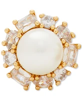 Kate Spade New York Gold-Tone Candy Shop Imitation Pearl Halo Stud Earrings