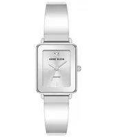 Anne Klein Women's Silver-Tone Solid Bangle Watch, 22X27mm - Silver