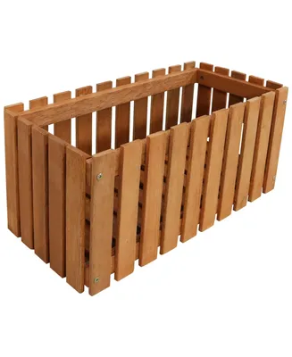 Sunnydaze Decor Meranti Wood Decorative Picket Style Planter Box - 24 in
