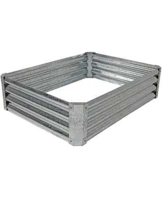 Sunnydaze Decor Galvanized Steel Rectangle Raised Garden Bed - Gray - 48 in