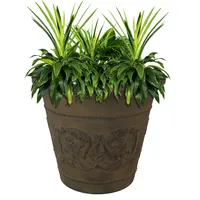 Sunnydaze Decor 19.5 in Arabella Polyresin Outdoor Planter - Sable