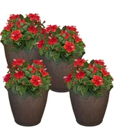 Anjelica 24" Double-Walled Polyresin Outdoor Planter with Uv-Resistant Rust Finish