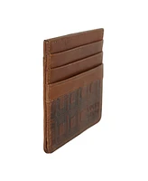 Lucky Brand Men's Plaid Embossed Leather Card Case