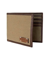 Lucky Brand Men's Canvas with Leather Trim Bifold Wallet