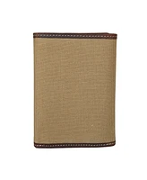 Lucky Brand Men's Canvas with Leather Trim Trifold Wallet