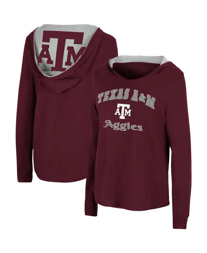 Women's Colosseum Maroon Texas A&M Aggies Catalina Hoodie Long Sleeve T-Shirt