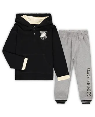 Toddler Boys Colosseum Black, Heathered Gray Army Black Knights Poppies Hoodie and Sweatpants Set