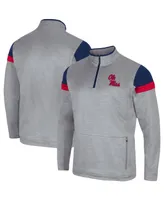 Men's Colosseum Gray Ole Miss Rebels Bingo Quarter-Zip Jacket