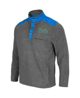 Men's Colosseum Heathered Charcoal, Blue Ucla Bruins Huff Snap Pullover