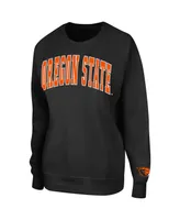 Women's Colosseum Black Oregon State Beavers Campanile Pullover Sweatshirt