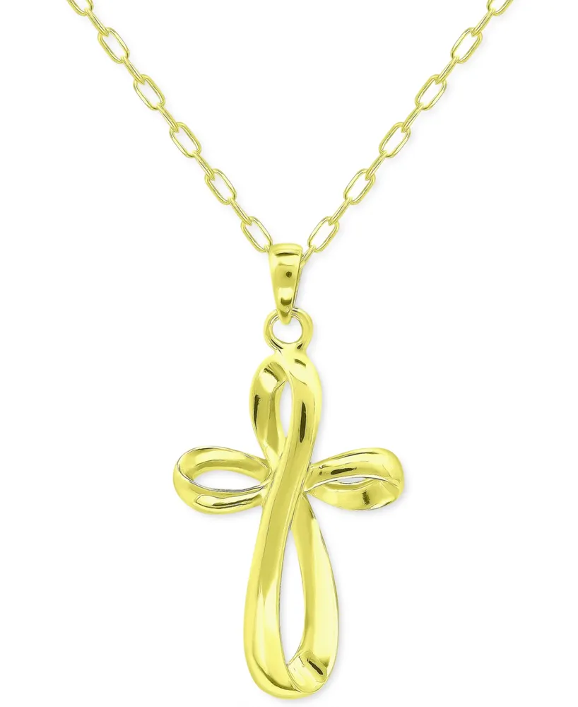 Giani Bernini Infinity Cross Pendant Necklace, 16" + 2" extender, Created for Macy's