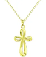 Giani Bernini Infinity Cross Pendant Necklace, 16" + 2" extender, Created for Macy's