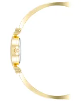 Anne Klein Women's Gold-Tone Alloy Bangle with Crystals Fashion Watch 24mm and Bracelet Set - Gold