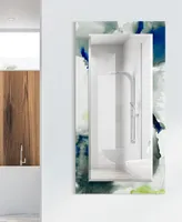 Empire Art Direct 'Ephemeral' Rectangular On Free Floating Printed Tempered Art Glass Beveled Mirror, 54" x 28"
